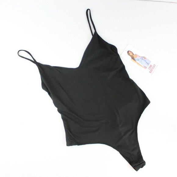 Celebrity Pink Cami Bodysuit Black Knit Stretch Adjustable Straps - Picture 1 of 6